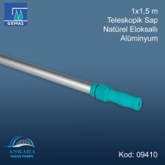 Teleskopik Süpürge ve Fırça Sap 1x1,5 m Alüminyum Eloksallı