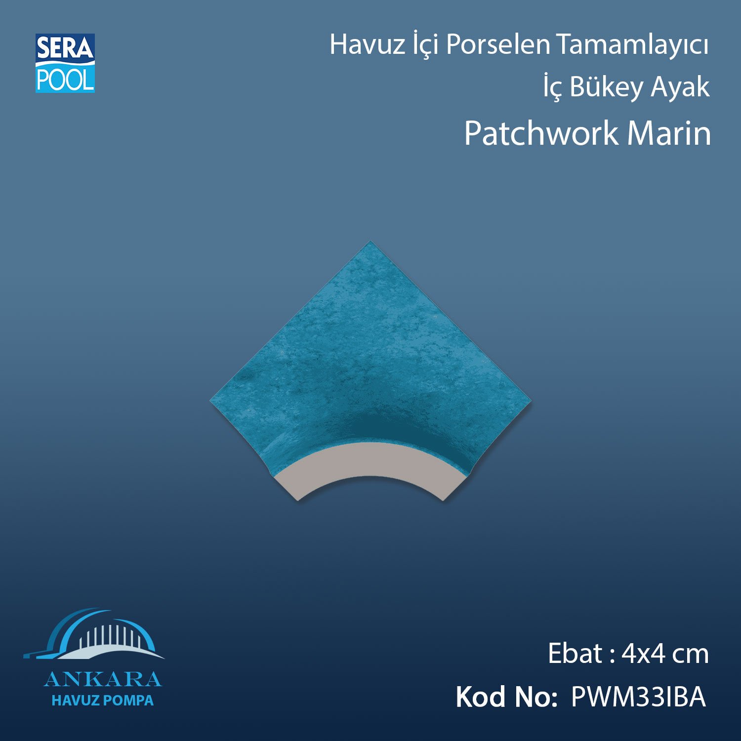Patchwork Marin 4x4 cm İç Bükey Ayak
