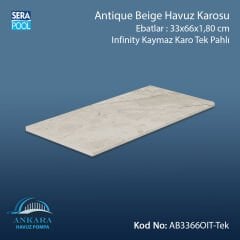 Antique Beige 33x66x1,80 cm Infinity Kaymaz Karo Tek Pahlı