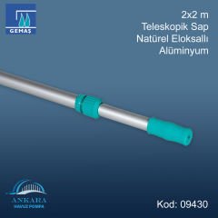 Teleskopik Süpürge ve Fırça Sap 2x2 m Alüminyum Eloksallı