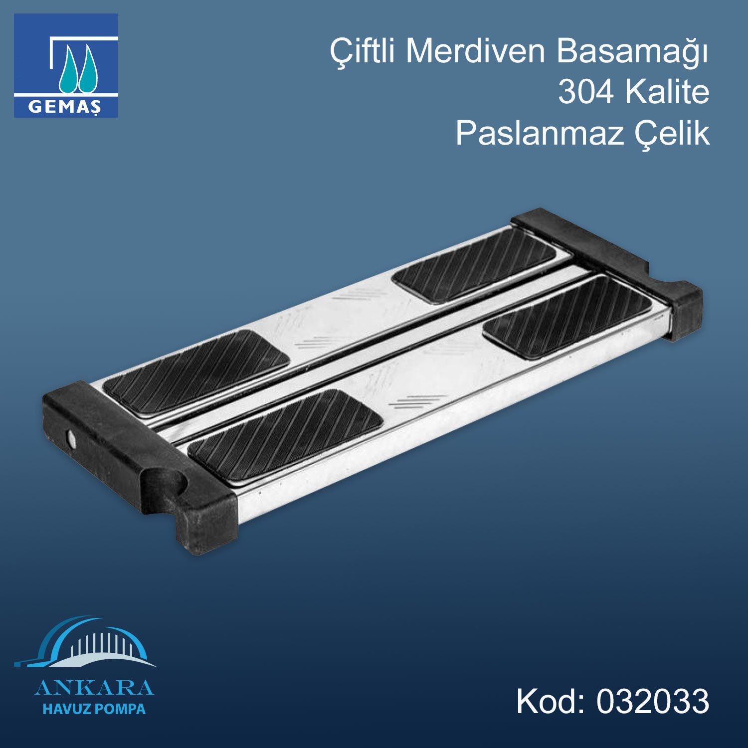 Çiftli Merdiven Basamağı Paslanmaz Çelik 304 K