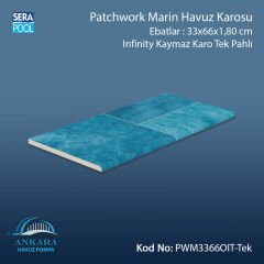 Patchwork Marin 33x66x1,80 cm Infinity Kaymaz Karo Tek Pahlı