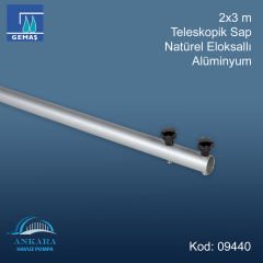 Teleskopik Süpürge ve Fırça Sap 2x3 m Alüminyum Eloksallı