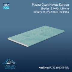 Piazza Cyan 33x66x1,80 cm Infinity Kaymaz Karo Tek Pahlı
