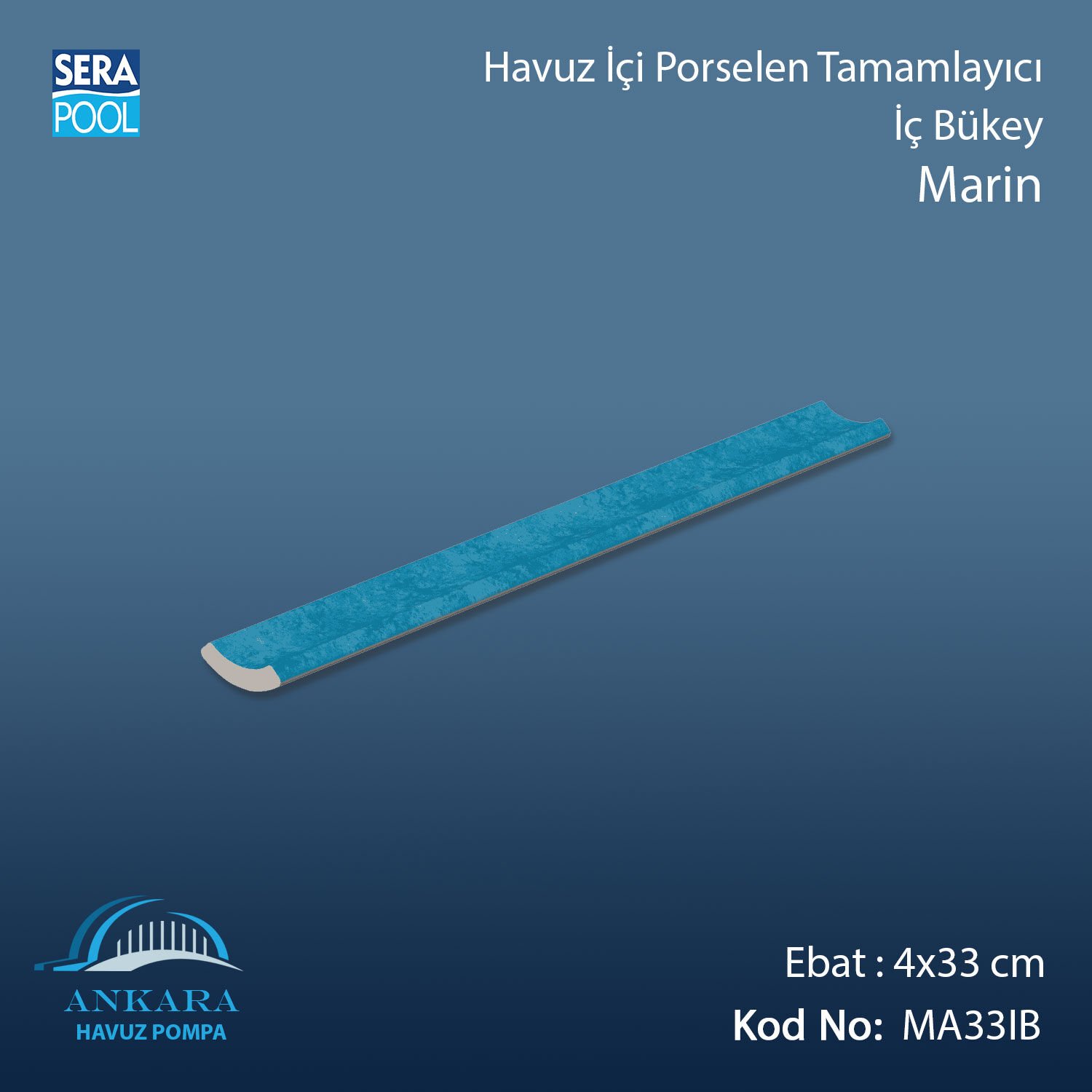 Marin 4x33 cm İç Bükey