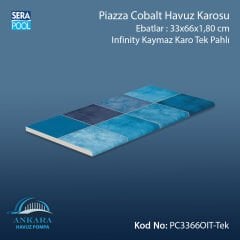Piazza Cobalt 33x66x1,80 cm Infinity Kaymaz Karo Tek Pahlı