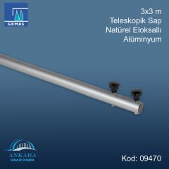 Teleskopik Süpürge ve Fırça Sap 3x3 m Alüminyum Eloksallı