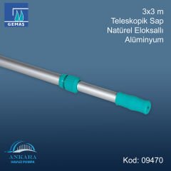 Teleskopik Süpürge ve Fırça Sap 3x3 m Alüminyum Eloksallı