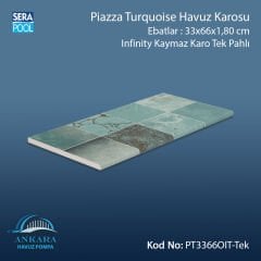 Piazza Turquoise 33x66x1,80 cm Infinity Kaymaz Karo Tek Pahlı