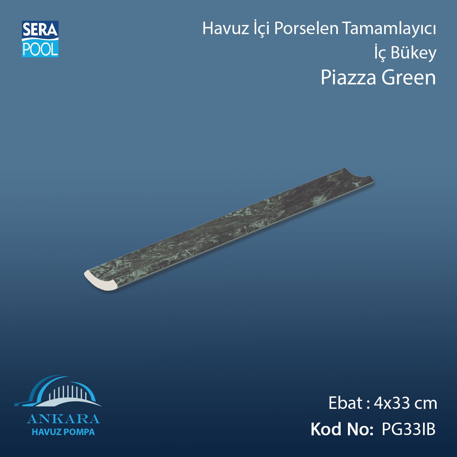 Piazza Green 4x33 cm İç Bükey