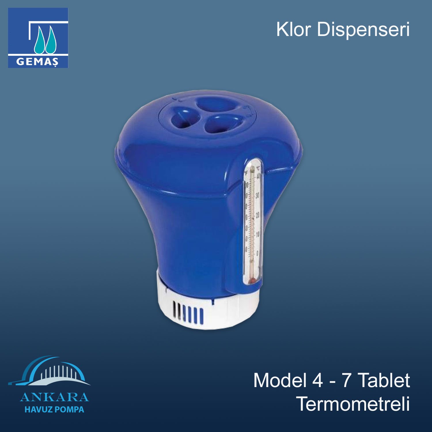 Klor Dispenseri Model 4 - 6 Tablet Termometreli