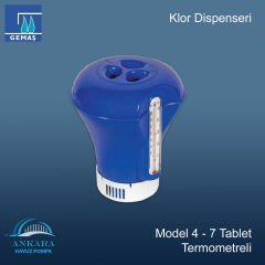 Klor Dispenseri Model 4 - 6 Tablet Termometreli