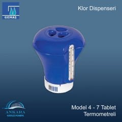 Klor Dispenseri Model 4 - 6 Tablet Termometreli