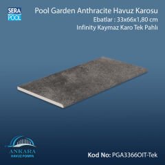Pool Garden Anthracite 33x66x1,80 cm Infinity Kaymaz Karo Tek Pahlı