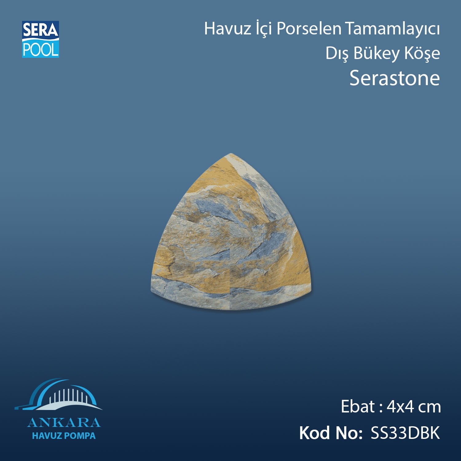 Serastone 4x4 cm Dış Bükey Köşe