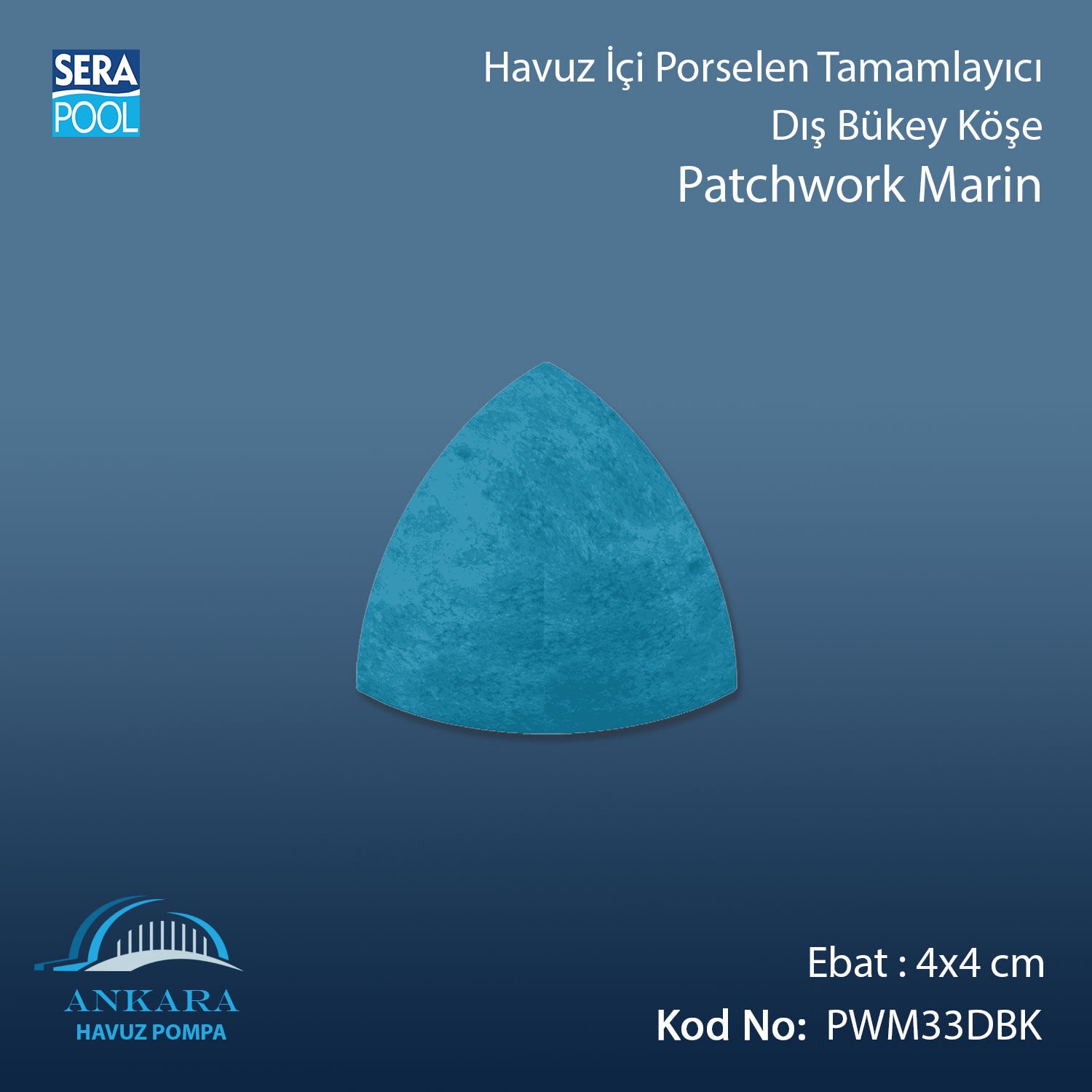 Patchwork Marin 4x4 cm Dış Bükey Köşe