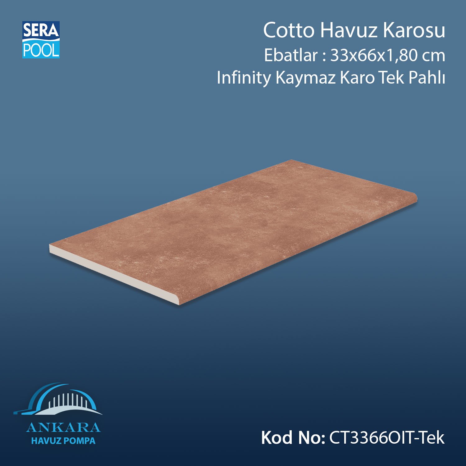Cotto 33x66x1,80 cm Infinity Kaymaz Karo Tek Pahlı