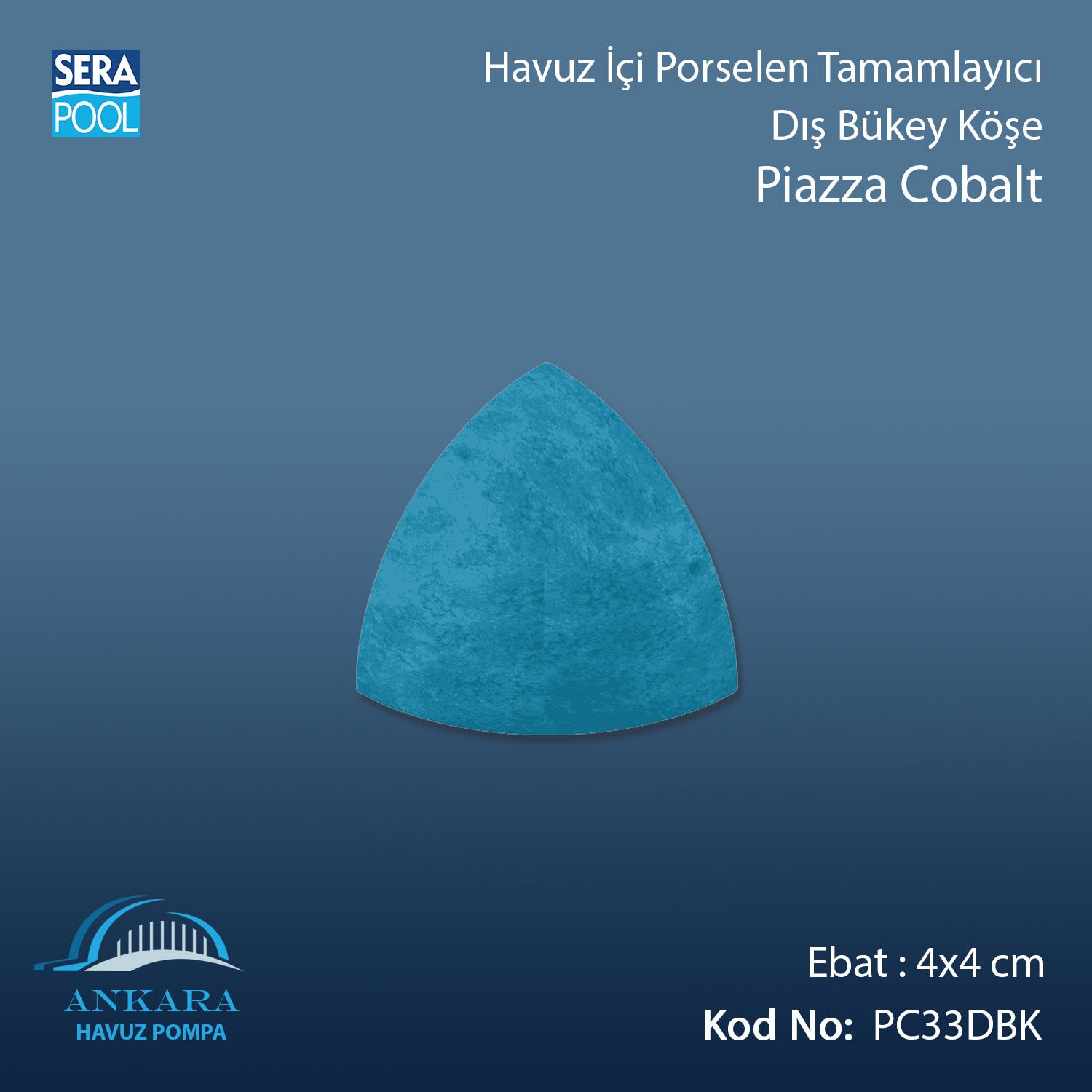 Piazza Cobalt 4x4 cm Dış Bükey Köşe