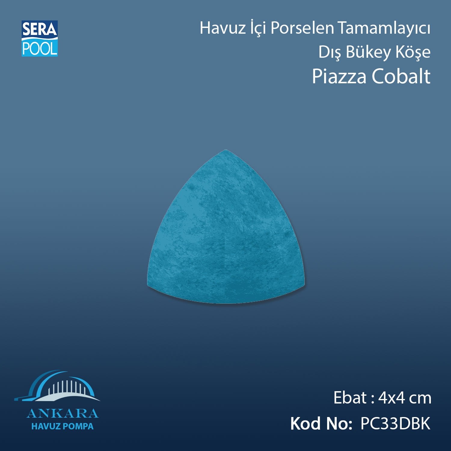 Piazza Cobalt 4x4 cm Dış Bükey Köşe