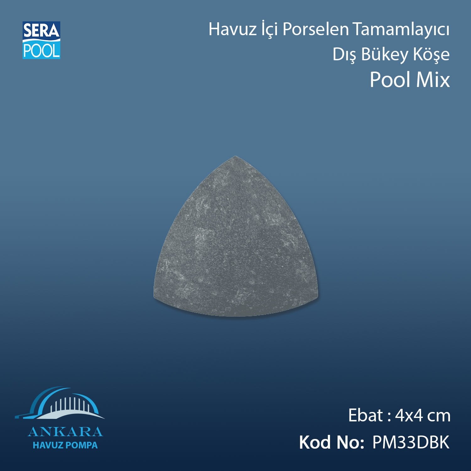 Pool Mix 4x4 cm Dış Bükey Köşe