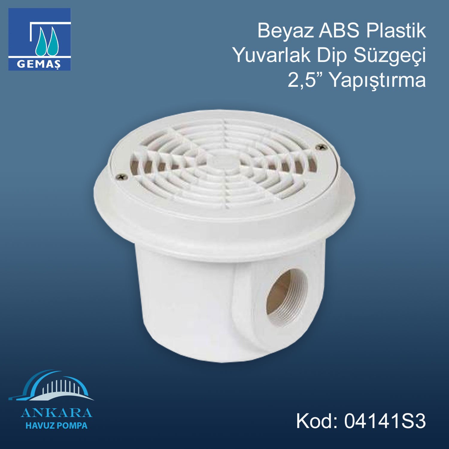 Yuvarlak Gövdeli Dip Süzgeci - 2,5'' Yapıştırma