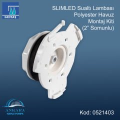 SlimLED” Havuz Sualtı Aydınlatma Lambası - Polyester Havuz Montaj Kiti (2'' Somunlu)