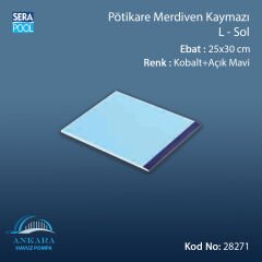 Pötikare Merdiven Kaymazı -L - Sol -25x30 cm- Kobalt+Açık Mavi