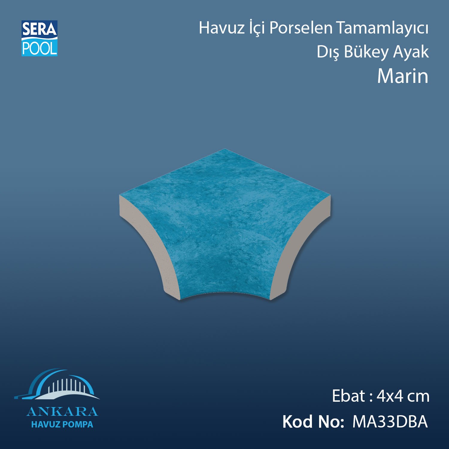 Marin 4x4 cm Dış Bükey Ayak