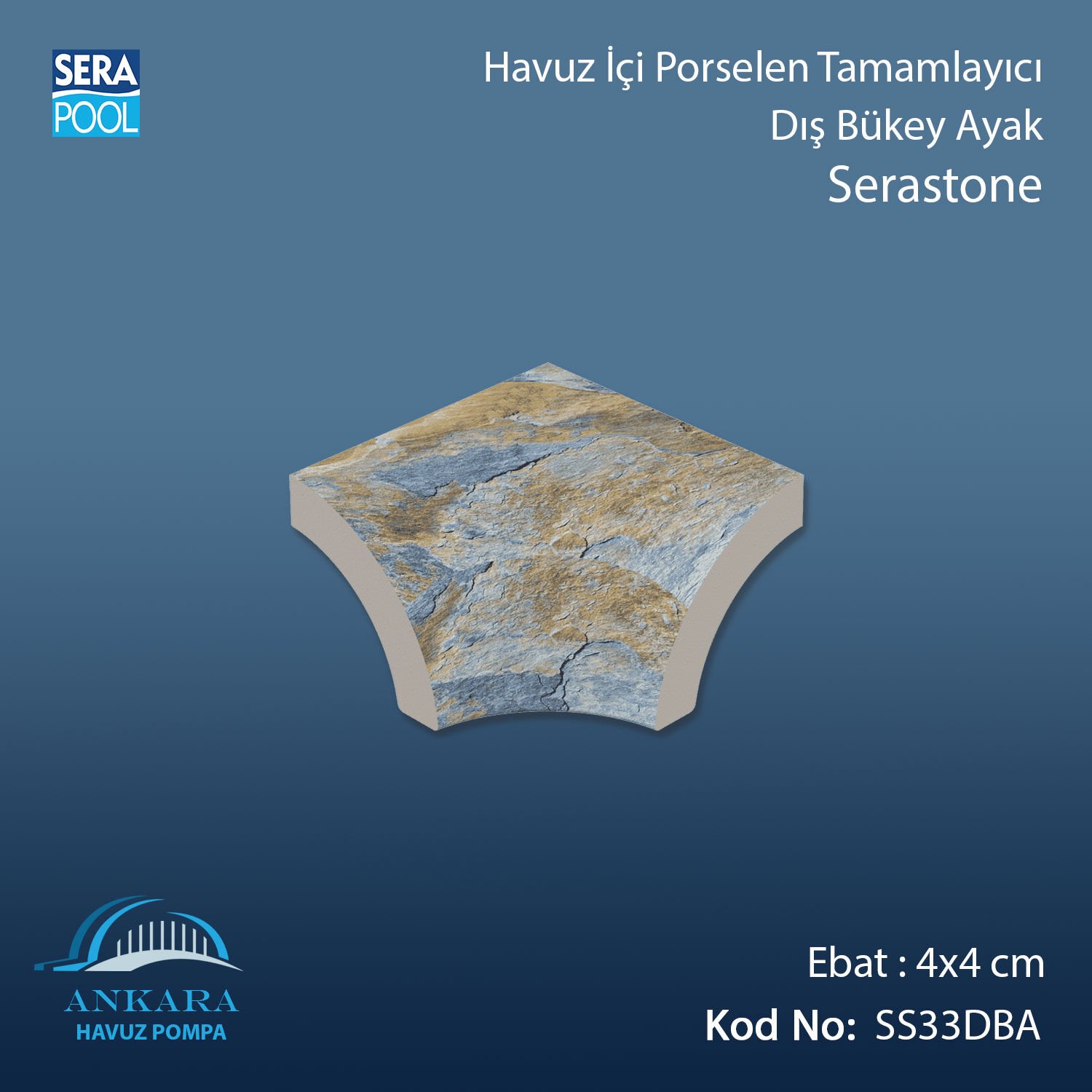 Serastone 4x4 cm Dış Bükey Ayak