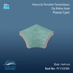 Piazza Cyan 4x4 cm Dış Bükey Ayak