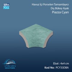 Piazza Cyan 4x4 cm Dış Bükey Ayak