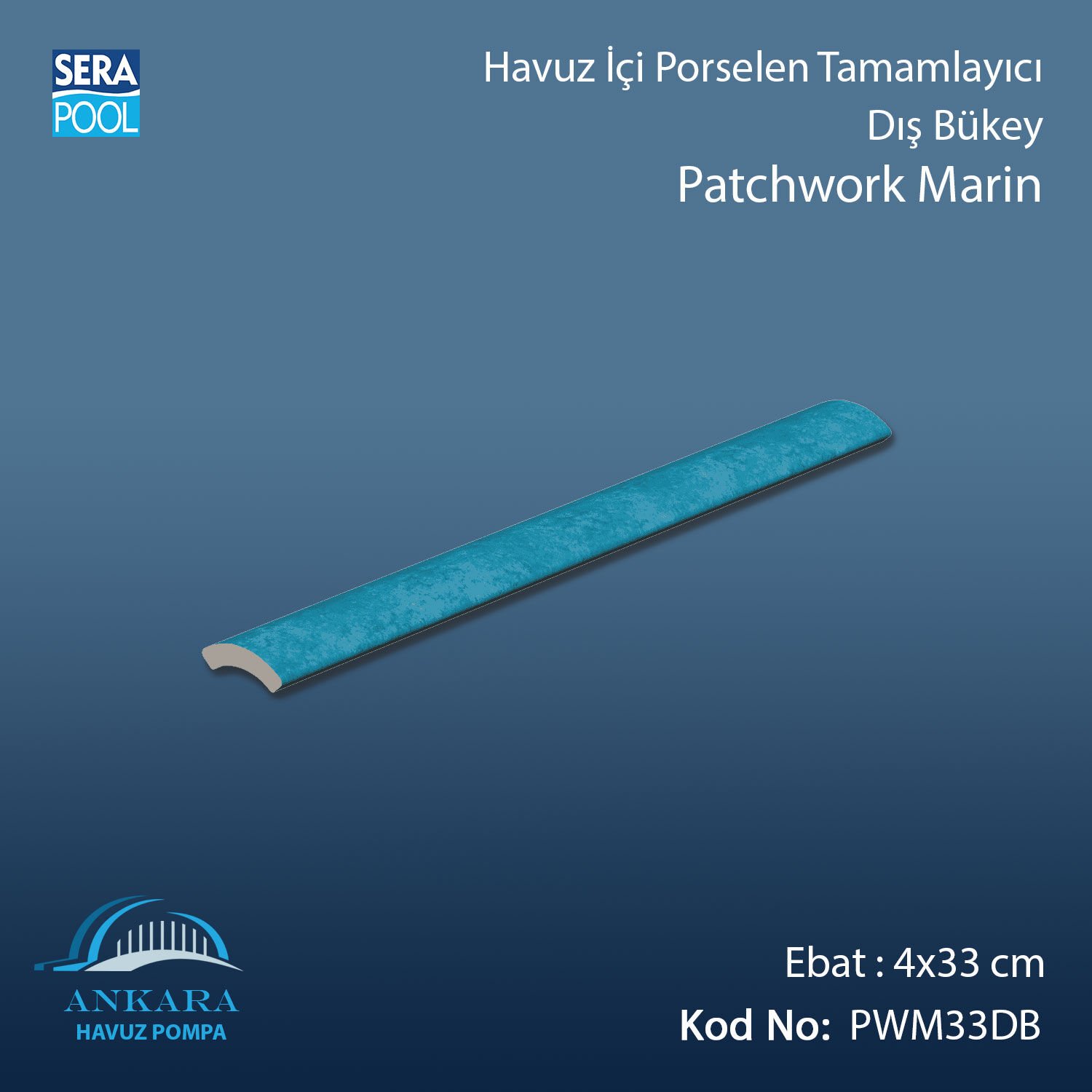 Patchwork Marin 4x33 cm Dış Bükey