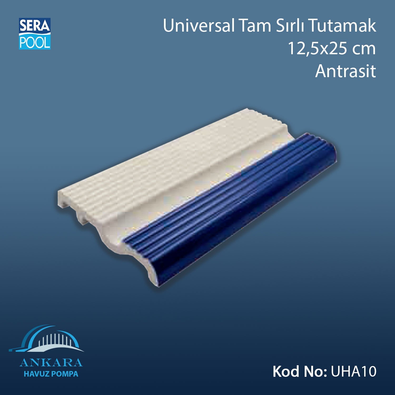 Universal Tam Sırlı Tutamak 12,5x25 cm Antrasit