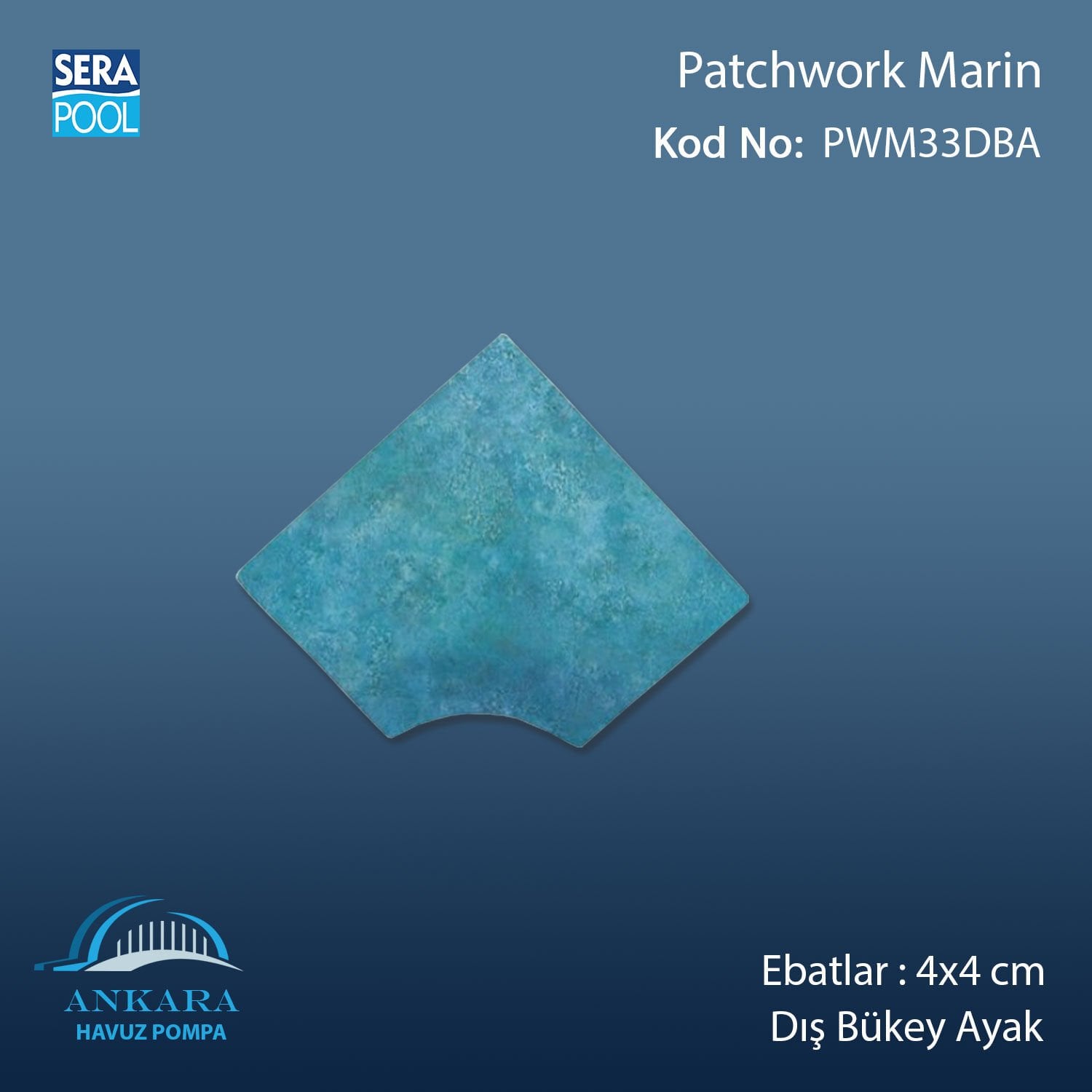 Patchwork Marin 4x33 cm Dış Bükey