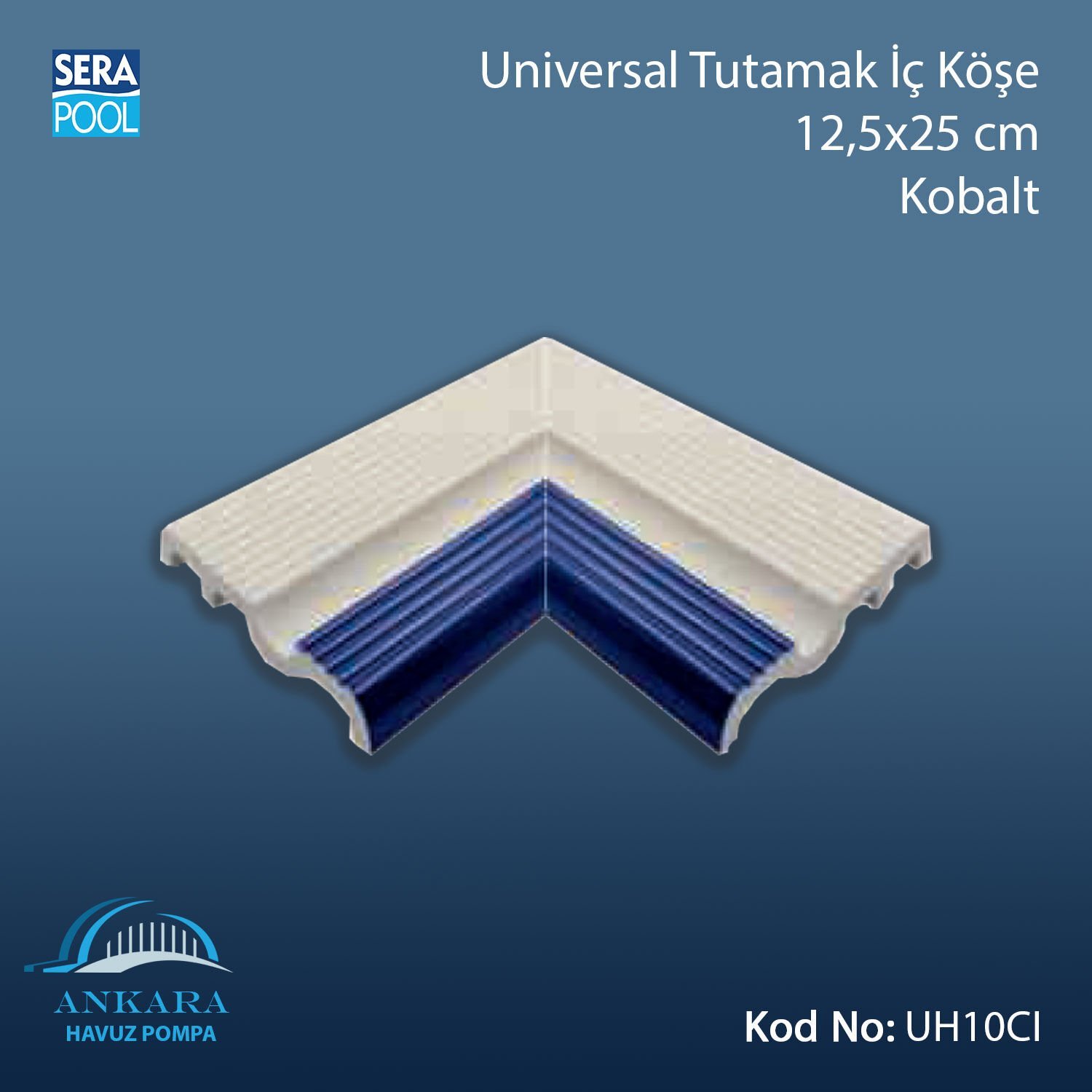 Universal Tutamak İç Köşe 12,5x25 cm Kobalt