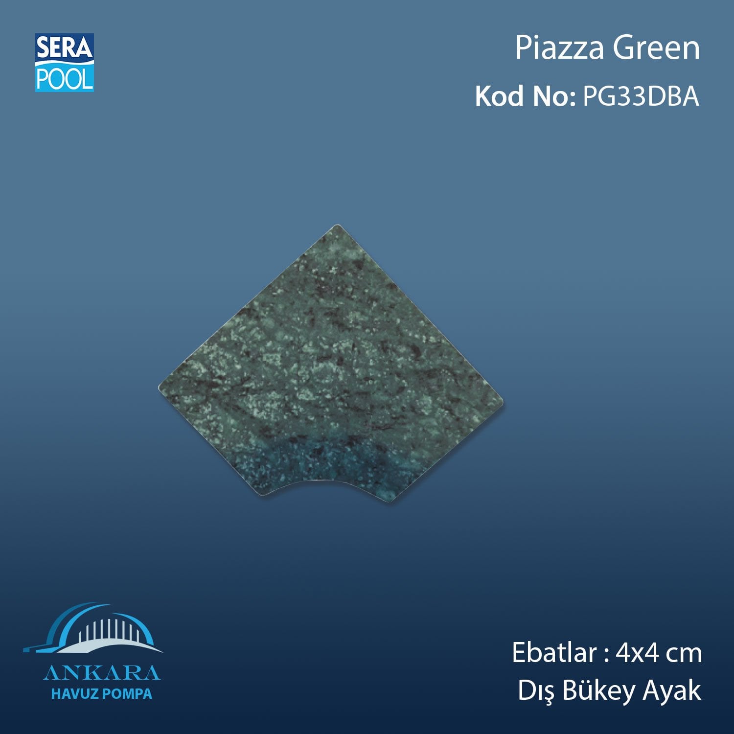 Piazza Green 4x33 cm Dış Bükey