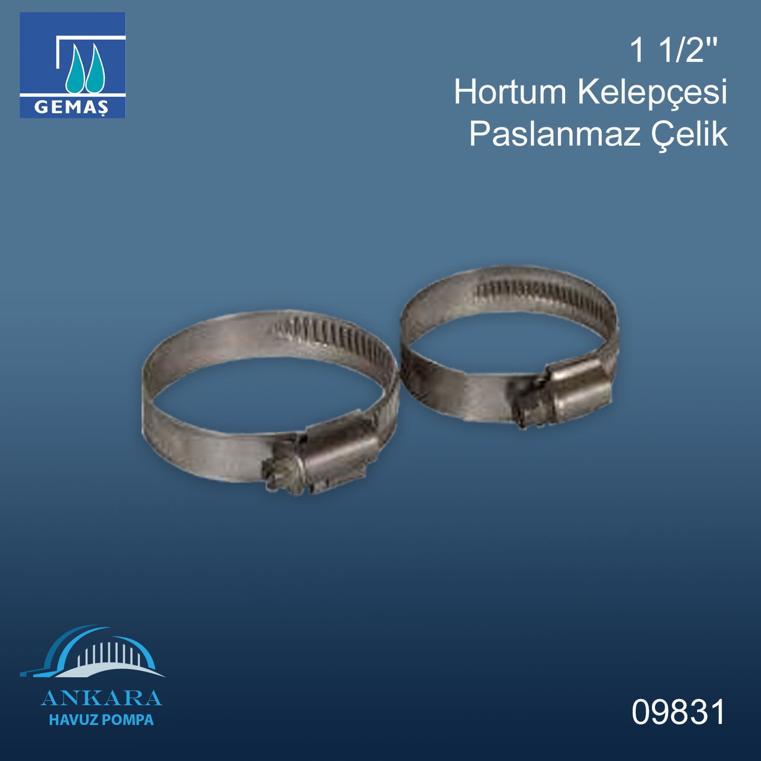 1 1/2'' Paslanmaz Çelik Hortum Kelepçesi