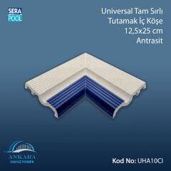 Universal Tam Sırlı Tutamak İç Köşe 12,5x25 cm Antrasit