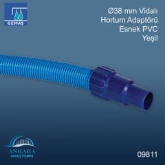 Ø38 mm Vidalı Hortum Adaptörü Yeşil