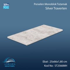 Silver Traverten 25x66x1,80 cm Porselen Monoblok Tutamak