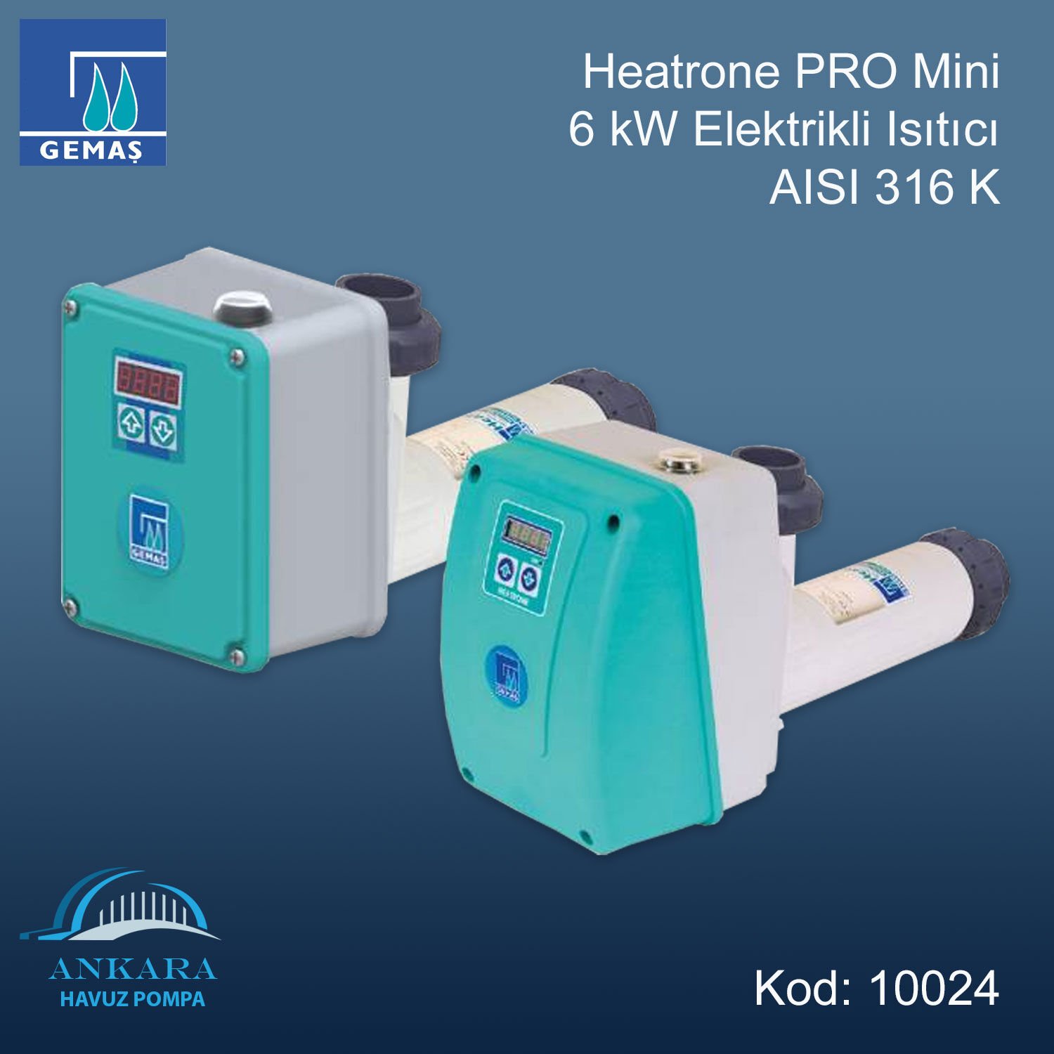 Heatrone PRO Mini 6 kW Elektrikli Isıtıcı 316 Kalite