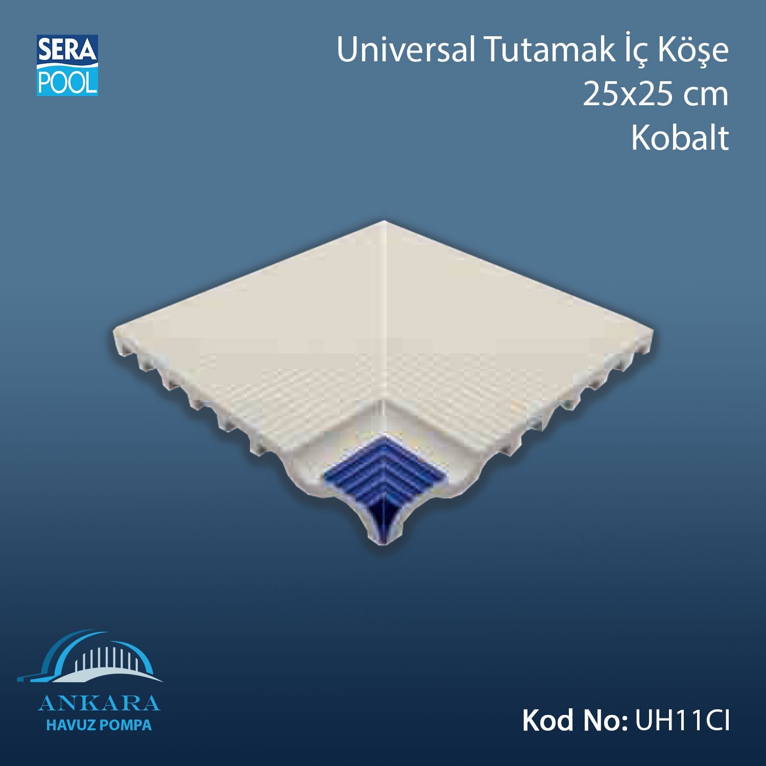 Universal Tutamak İç Köşe 25x25 cm Kobalt