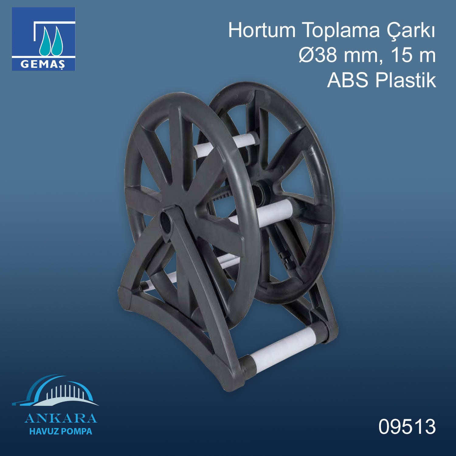 Hortum Toplama Çarkı, Ø38 mm, 15m, ABS Plastik