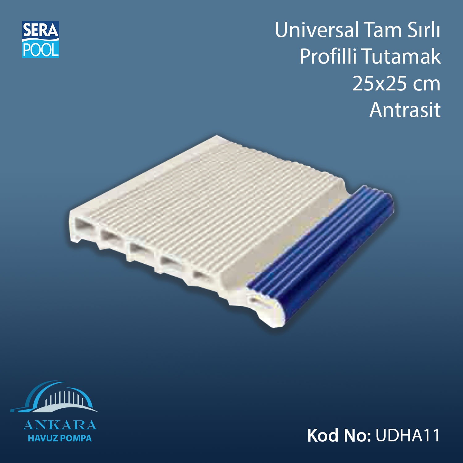 Universal Tam Sırlı Profilli Tutamak 25x25 cm Antrasit