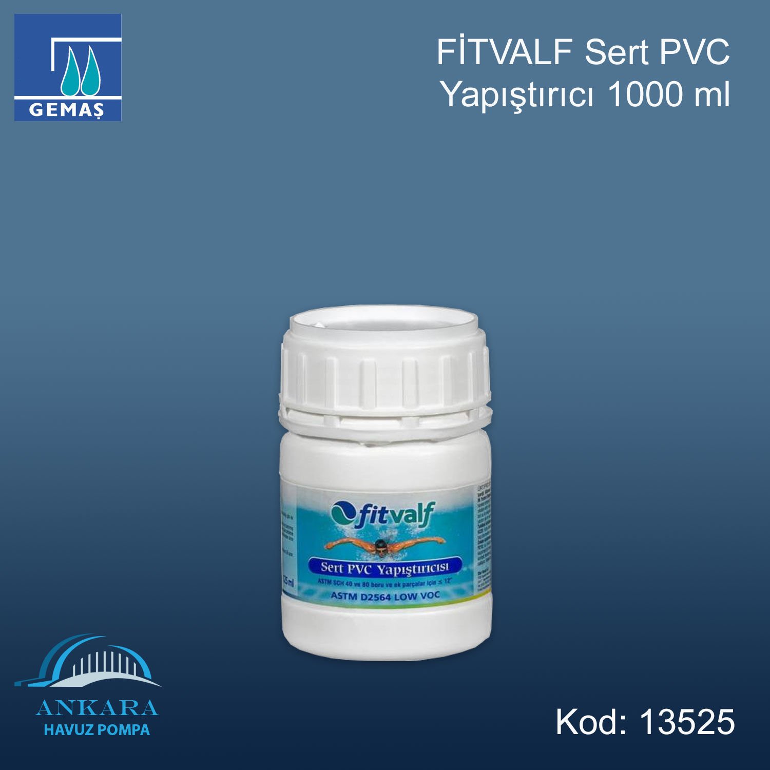 Fitvalf Sert Pvc Yapıştırıcı - 1000 ml