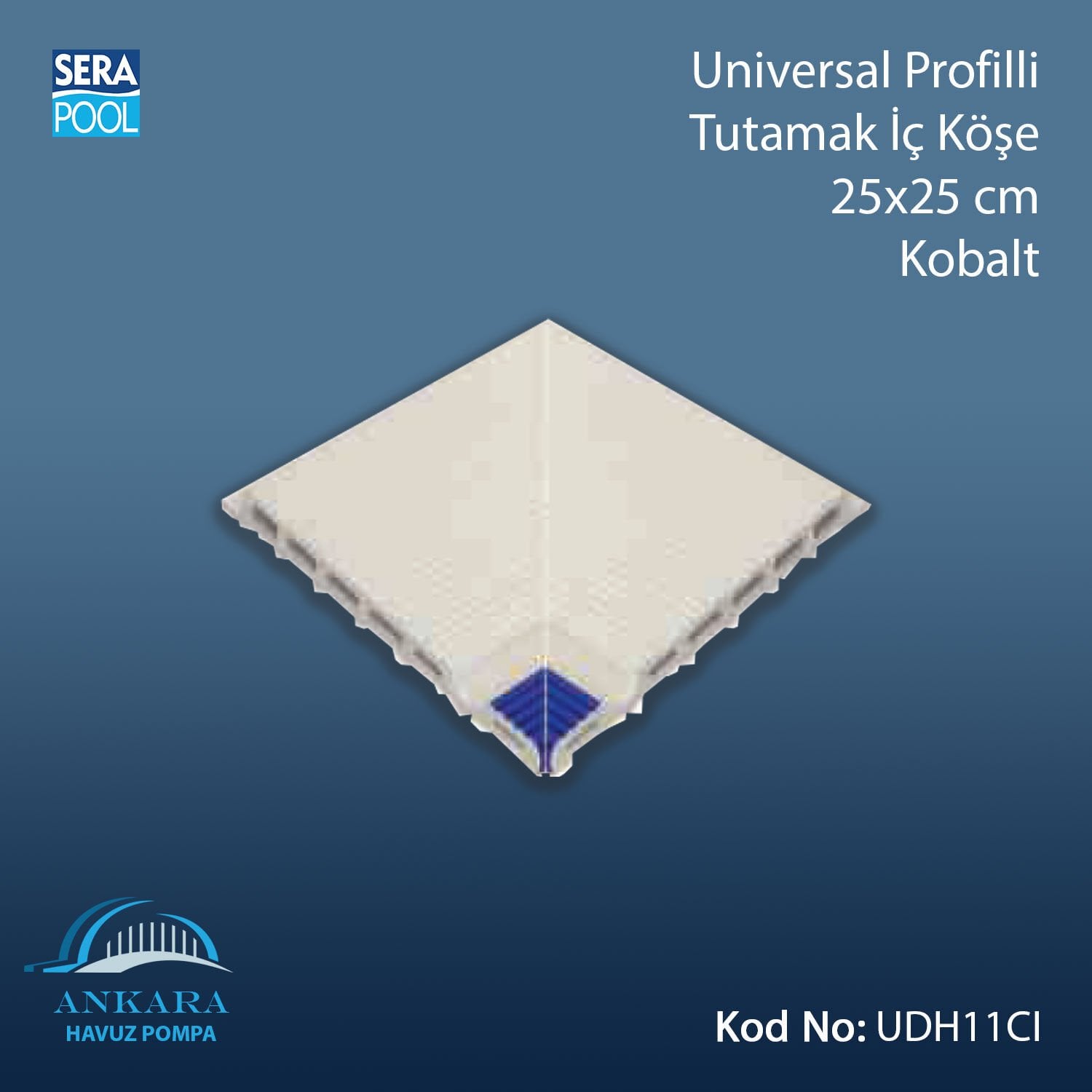 Universal Profilli Tutamak İç Köşe 25x25 cm Kobalt