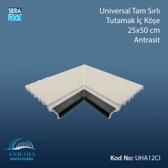 Serapool Universal Tam Sırlı Tutamak Antrasit 25x50 cm İç Köşe