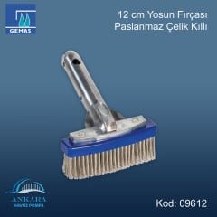 Havuz Yosun Fırçası 12 cm. Paslanmaz Çelik Kıllı