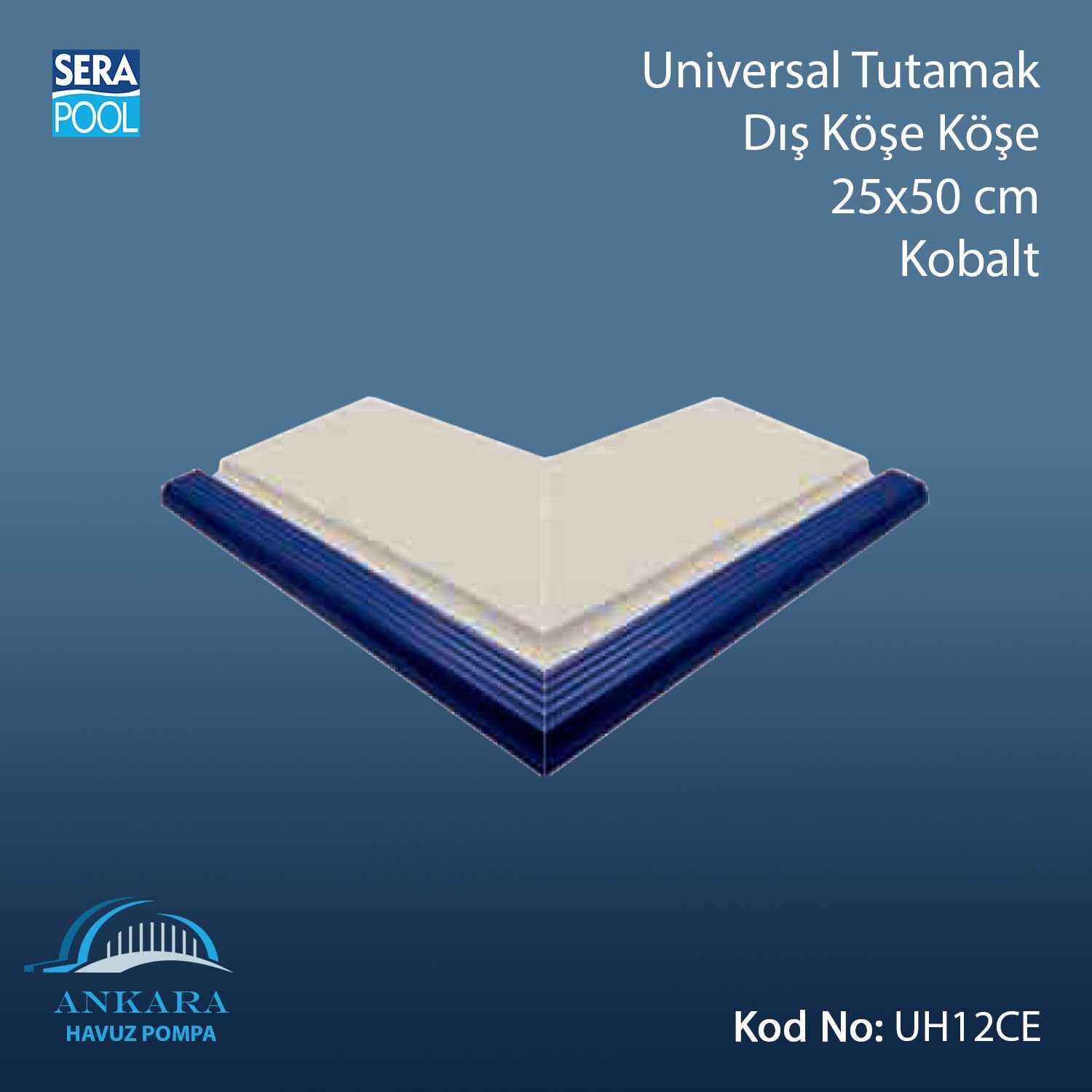 Universal Tutamak Dış Köşe 25x50 cm Kobalt