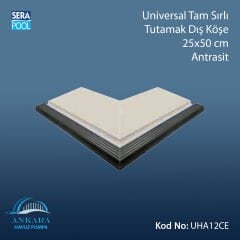 Serapool Universal Tam Sırlı Tutamak Dış Köşe 25x50 cm Antrasit